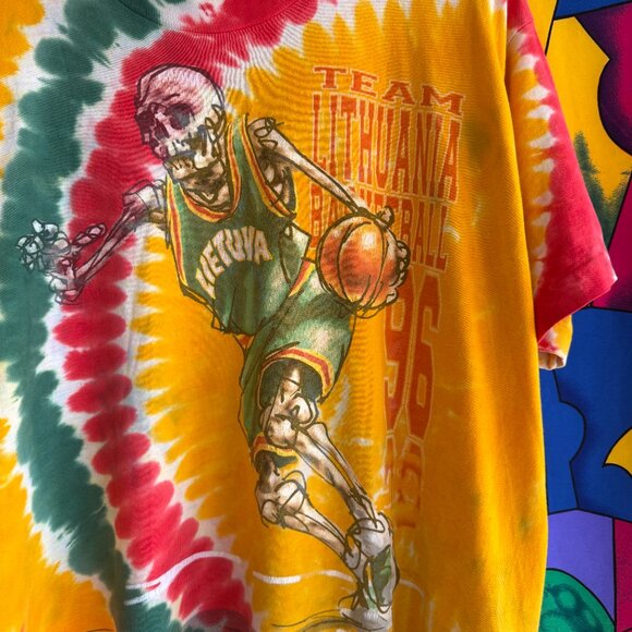 Vintage 1996 Liquid Blue Grateful Dead Lithuania Basketball Tee - Picture 2 of 8
